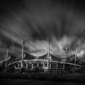 Olympiastadion München im Abendlicht
